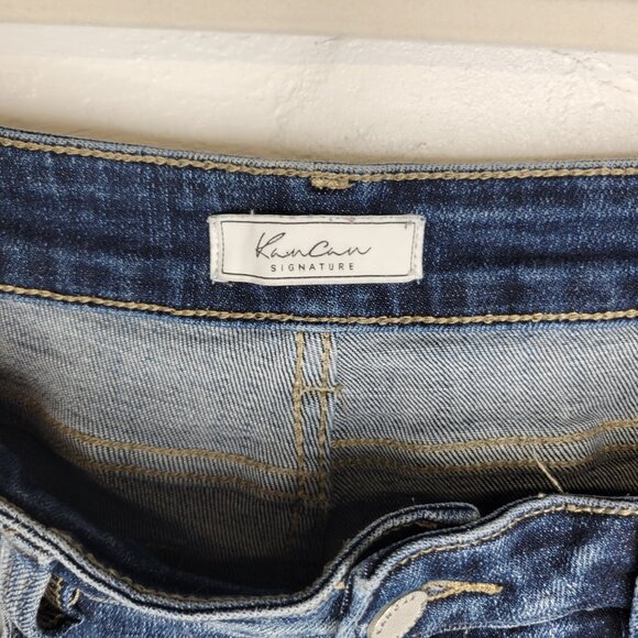 Kancan Women's Size 29 Jeans Mid Rise Ankle Skinny Distressed Raw Hem - Picture 7 of 8